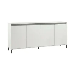 Credenza Filomena, 184x40h90 cm, Bianco lucido e Antracite<Dmora Clearance