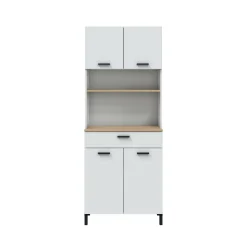 Credenza Florent, 72x40 h185 cm, Bianco e Rovere<Dmora Best