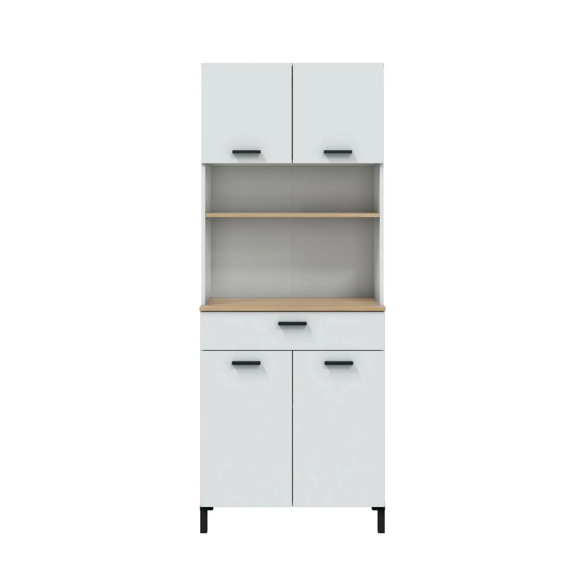 Credenza Florent, 72x40 h185 cm, Bianco e Rovere<Dmora Best