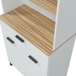 Credenza Florent, 72x40 h185 cm, Bianco e Rovere<Dmora Best