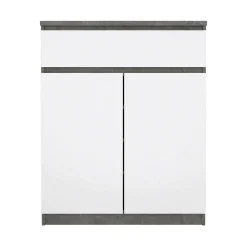 Credenza Genziana, 40x80 h100 cm, Cemento e Bianco<Dmora Store