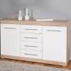 Credenza Gottingen, Buffet da soggiorno, Madia da salotto, Dispensa da cucina, 155x40 h87 cm,<Dmora Clearance