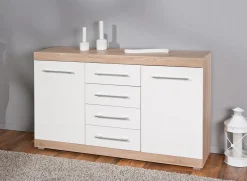 Credenza Gottingen, Buffet da soggiorno, Madia da salotto, Dispensa da cucina, 155x40 h87 cm,<Dmora Clearance