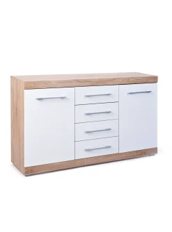 Credenza Gottingen, Buffet da soggiorno, Madia da salotto, Dispensa da cucina, 155x40 h87 cm,<Dmora Shop