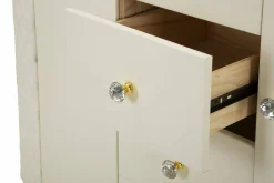 Credenza Grotte, 120x40 h85 cm, Bianco e Oro<Dmora Sale