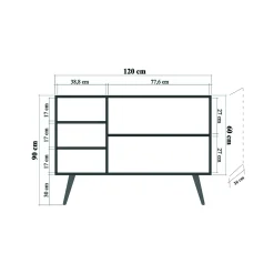 Credenza Haratan, 120x36 h90 cm,<Dmora Hot