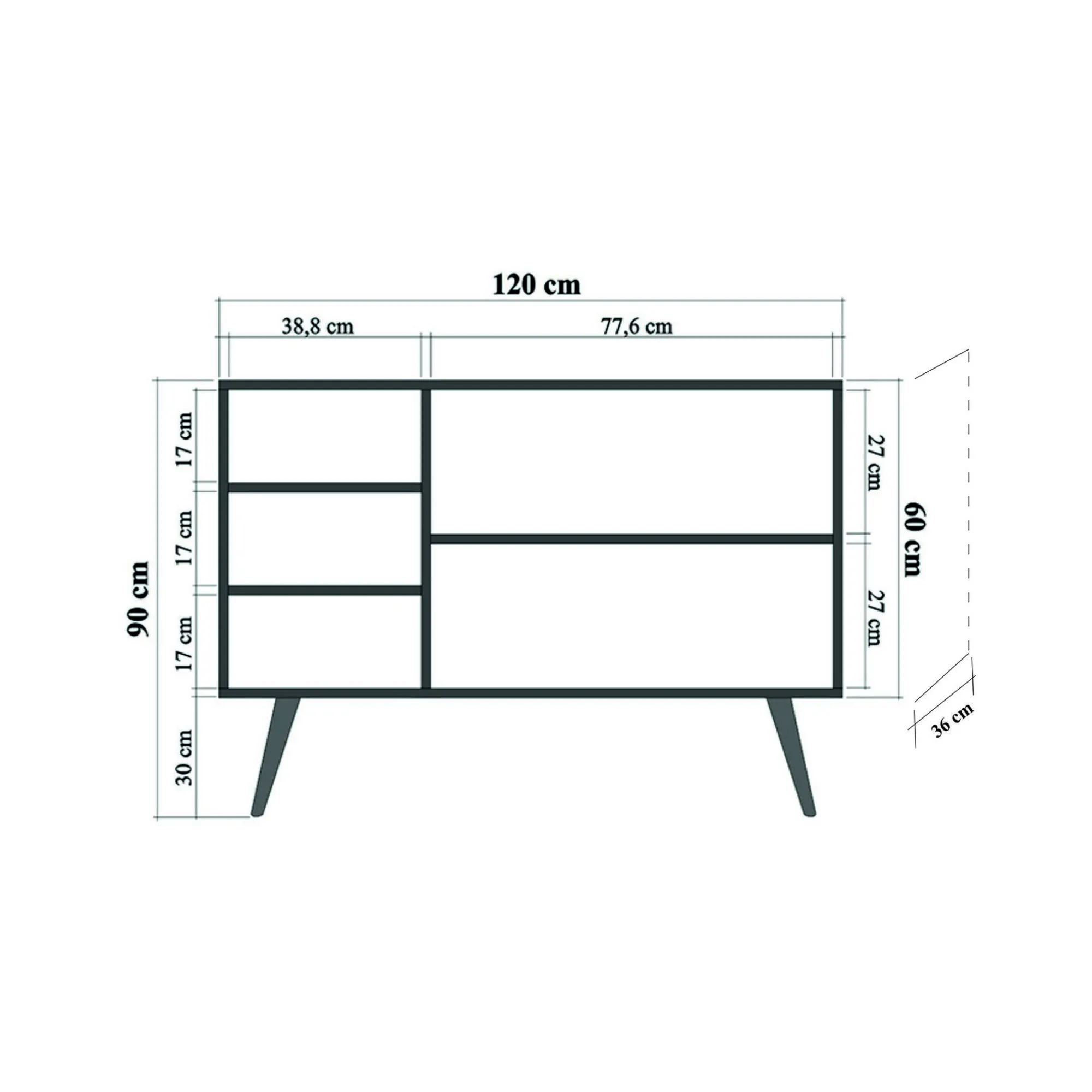 Credenza Haratan, 120x36 h90 cm,<Dmora Hot