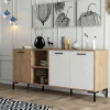 Credenza Hato, 180x45 h80 cm, Quercia e Bianco<Dmora Shop