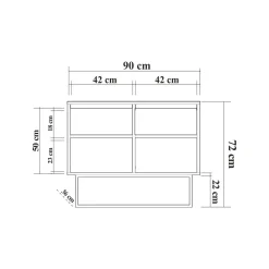 Credenza Indiano, 90x36h72 cm, Noce e Nero<Dmora Online