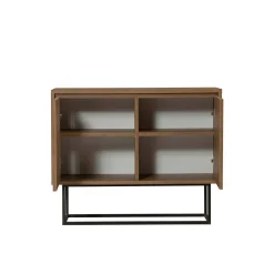 Credenza Indiano, 90x36h72 cm, Noce e Nero<Dmora Online