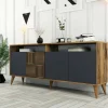 Credenza Jole, 180x35h79 cm, Noce e Antracite<Dmora Outlet