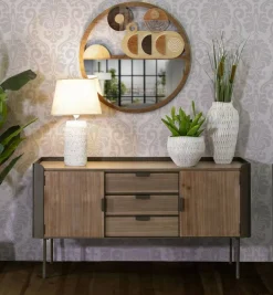 Credenza Jones, 145x47 h76 cm, Grigio e Marrone<Dmora Best