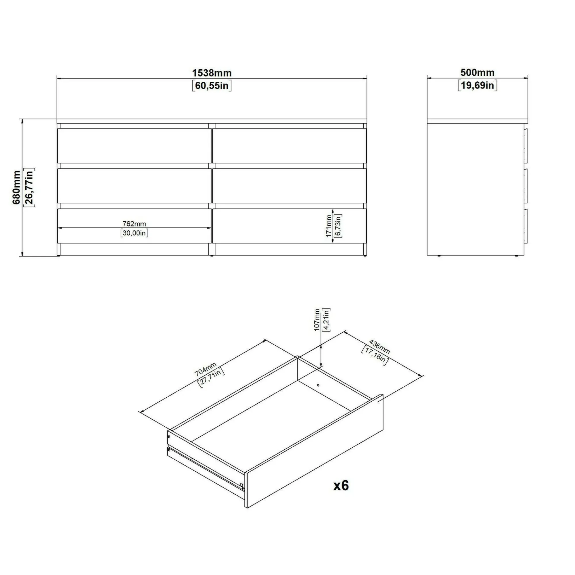Credenza Joyce, 50x154 h68 cm, Bianco<Dmora Best Sale