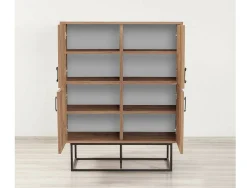 Credenza Katmandu, 93x36h115 cm, Quercia e Nero<Dmora New