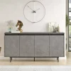 Credenza Kay, 160x45 h76 cm, Grigio e Nero<Dmora Best Sale