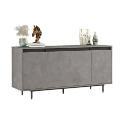 Credenza Kay, 160x45 h76 cm, Grigio e Nero<Dmora Best Sale