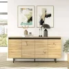 Credenza Kay, 160x45 h76 cm, Quercia e Nero<Dmora New