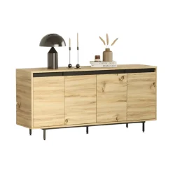 Credenza Kay, 160x45 h76 cm, Quercia e Nero<Dmora New