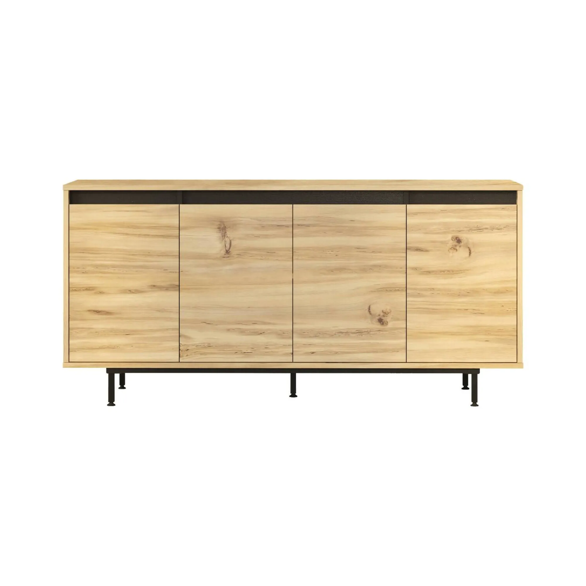 Credenza Kay, 160x45 h76 cm, Quercia e Nero<Dmora New