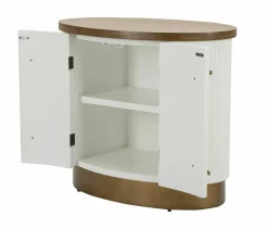 Credenza Kolinsky, 79x48 h67 cm, Bianco e Marrone<Dmora Shop
