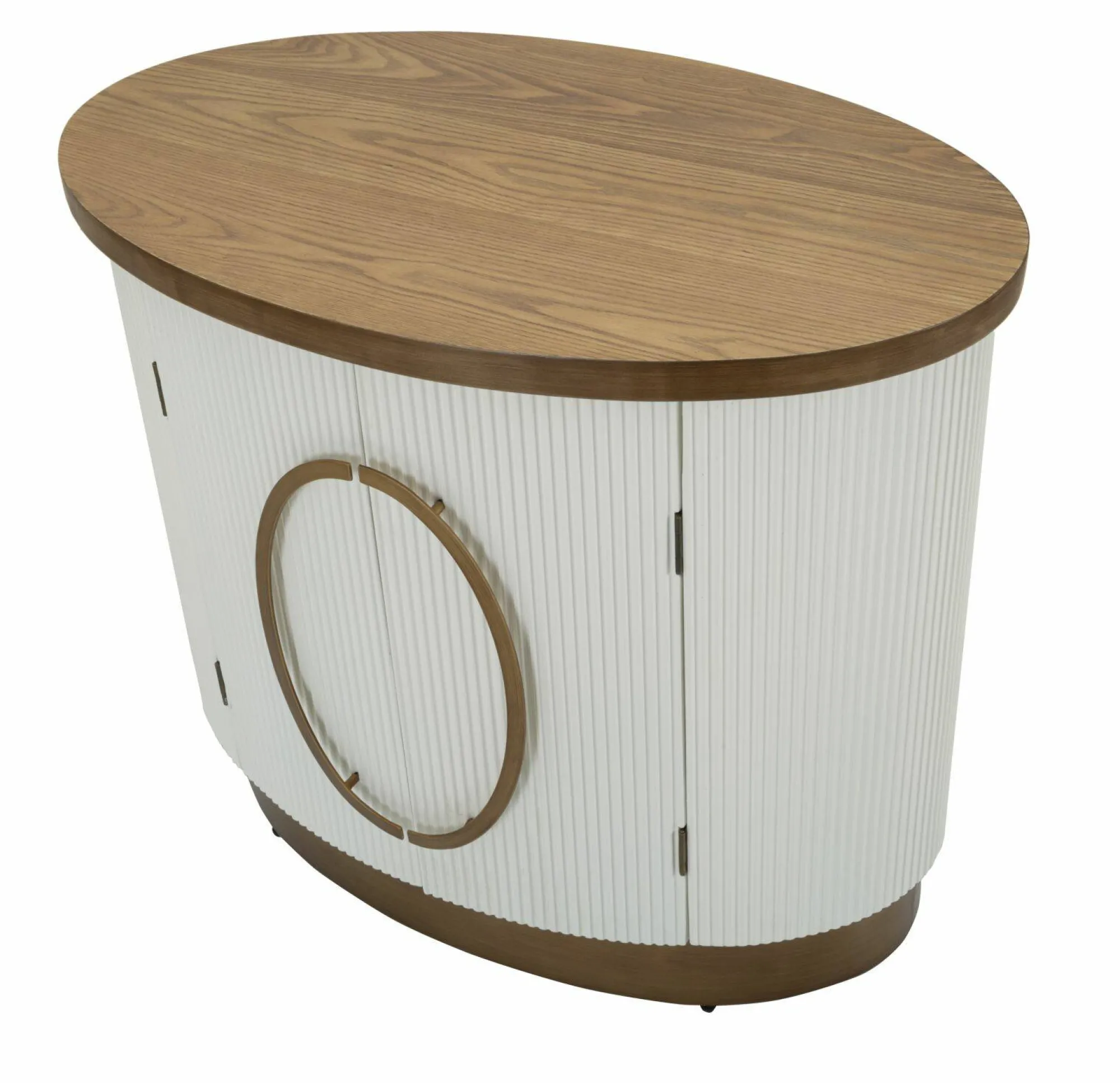Credenza Kolinsky, 79x48 h67 cm, Bianco e Marrone<Dmora Shop