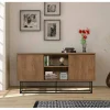 Credenza Levante, 140x36h72 cm, Noce e Nero<Dmora Sale