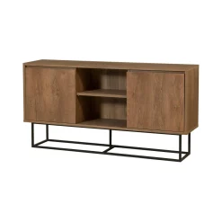 Credenza Levante, 140x36h72 cm, Noce e Nero<Dmora Sale