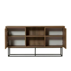 Credenza Levante, 140x36h72 cm, Noce e Nero<Dmora Sale