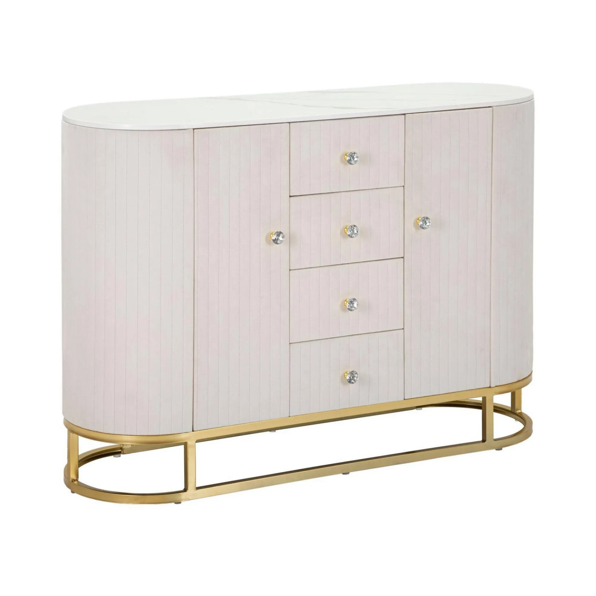 Credenza Lodovico, 120x40 h85 cm, Crema e Bianco<Dmora Flash Sale