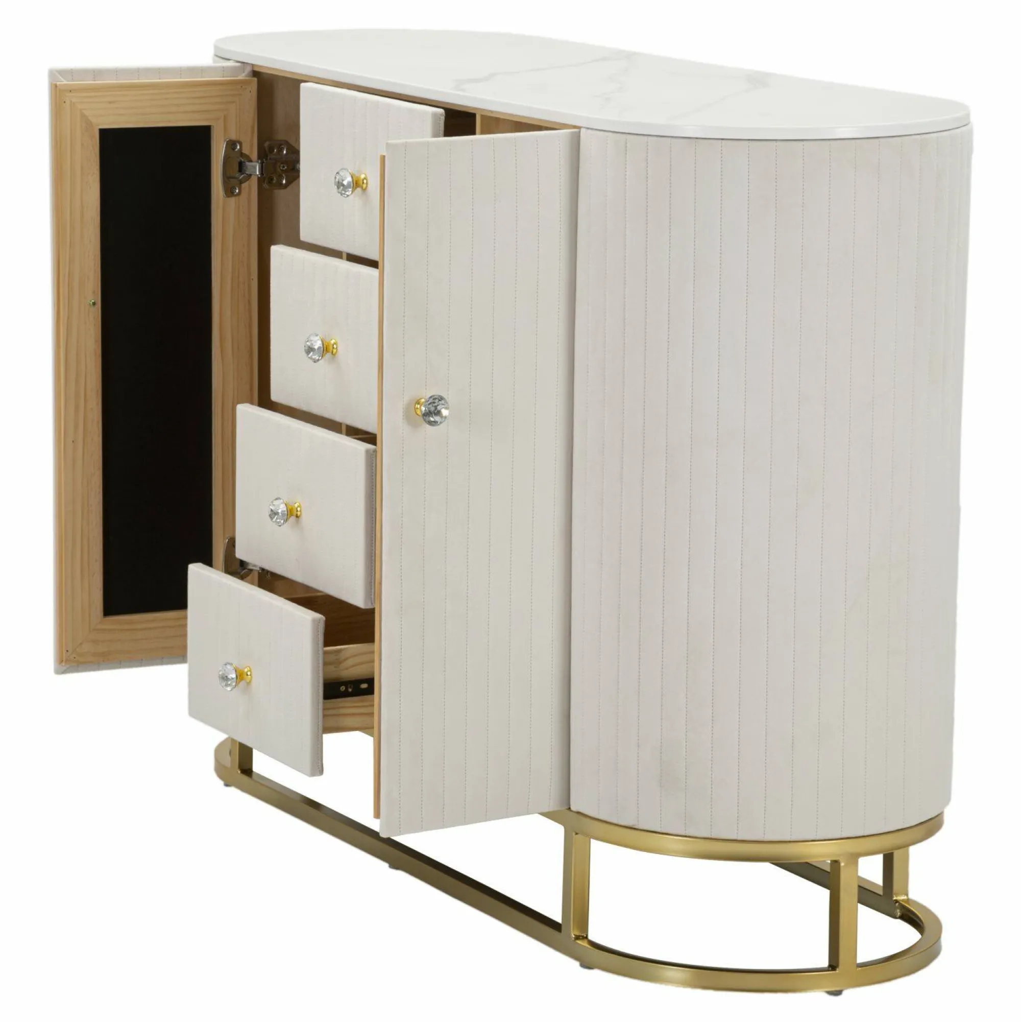 Credenza Lodovico, 120x40 h85 cm, Crema e Bianco<Dmora Flash Sale