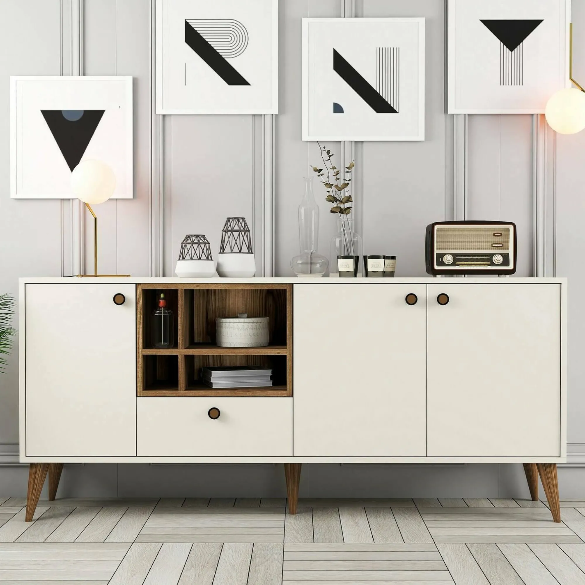 Credenza Lucertola, 180x35 h81 cm,<Dmora New