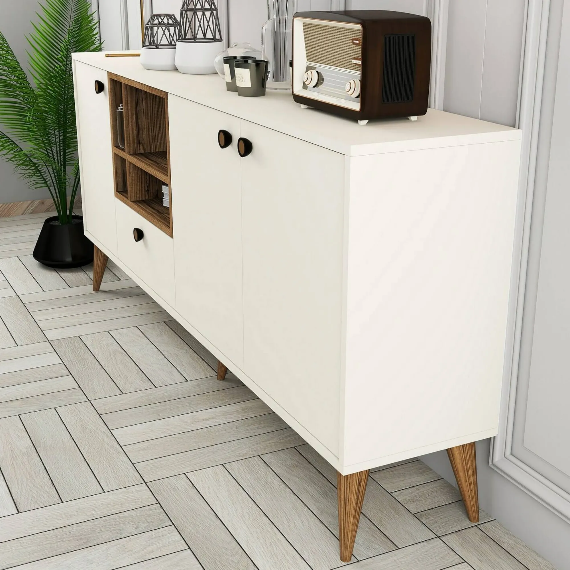 Credenza Lucertola, 180x35 h81 cm,<Dmora New