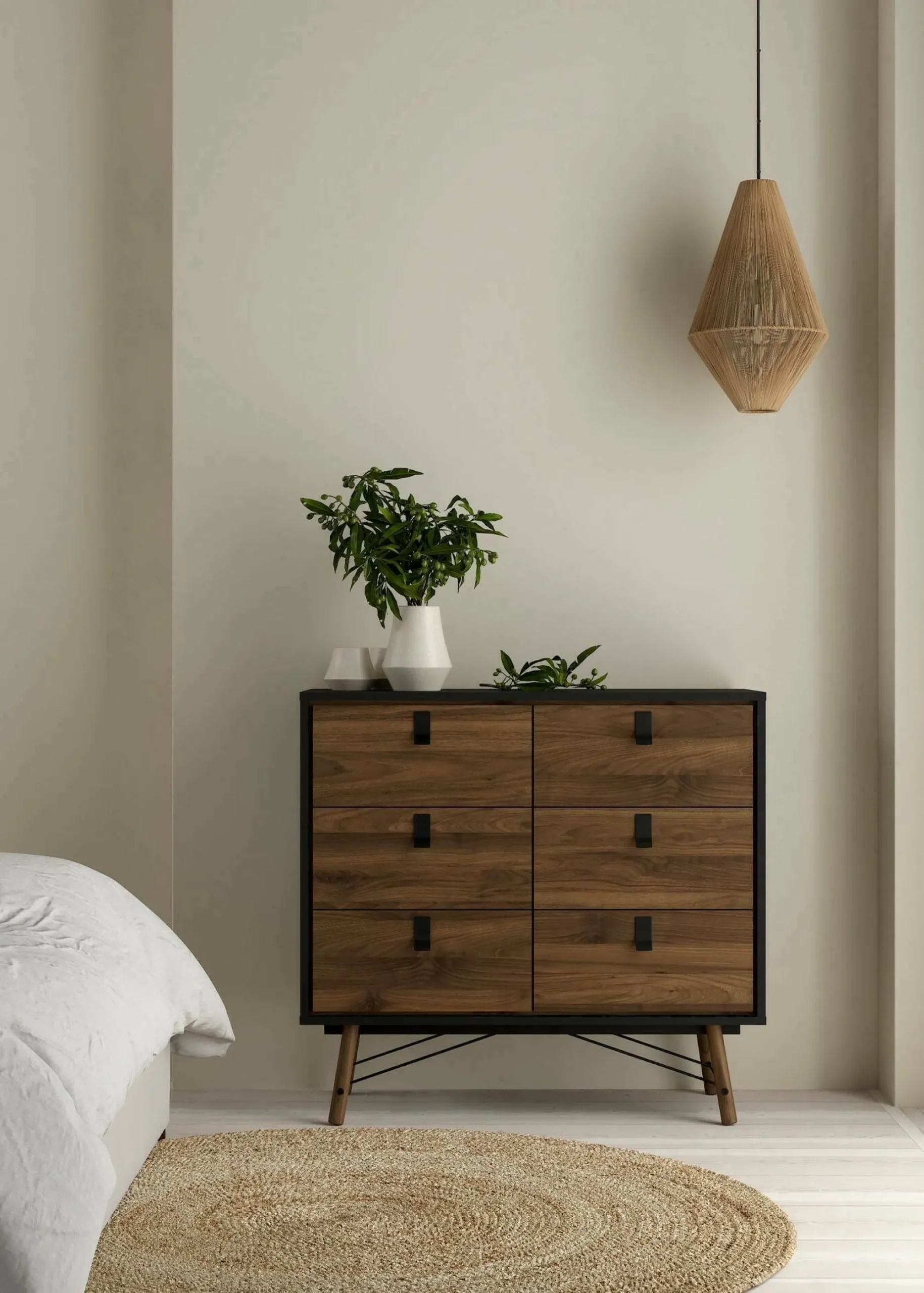 Credenza Maka, 40x102 h95 cm, Nero e Noce<Dmora Best Sale