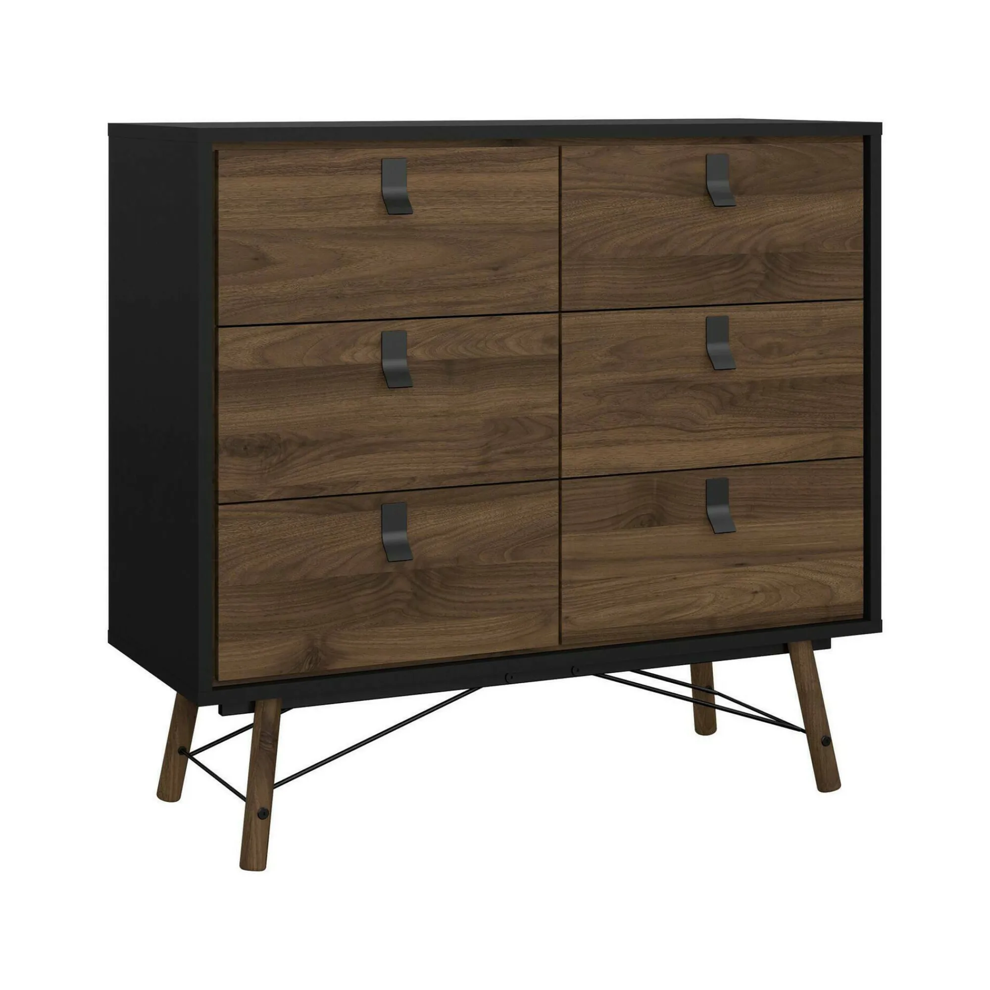 Credenza Maka, 40x102 h95 cm, Nero e Noce<Dmora Best Sale