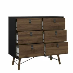 Credenza Maka, 40x102 h95 cm, Nero e Noce<Dmora Best Sale