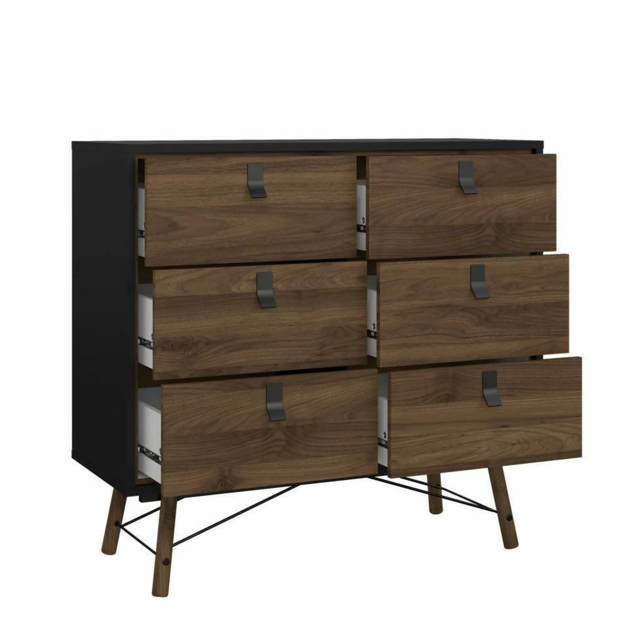 Credenza Maka, 40x102 h95 cm, Nero e Noce<Dmora Best Sale