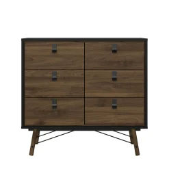 Credenza Maka, 40x102 h95 cm, Nero e Noce<Dmora Best Sale