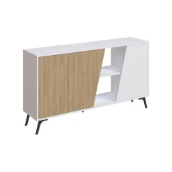 Credenza Margravi, 150x36 h82 cm, Quercia e Bianco<Dmora Online