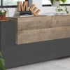 Credenza Muscari, cm 160x45h86, Antracite e Acero<Dmora Flash Sale