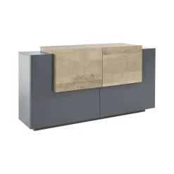 Credenza Muscari, cm 160x45h86, Antracite e Acero<Dmora Flash Sale