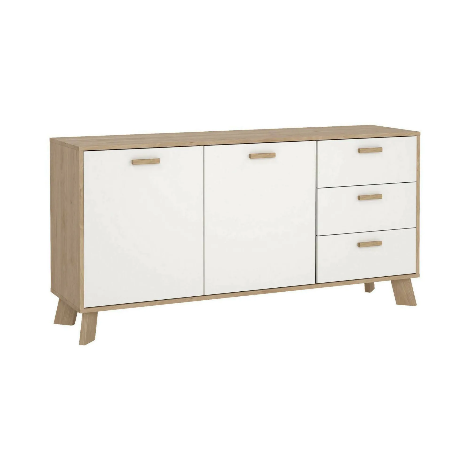 Credenza Pepito, 39x147 h73 cm, Rovere e Bianco<Dmora Outlet