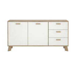 Credenza Pepito, 39x147 h73 cm, Rovere e Bianco<Dmora Outlet
