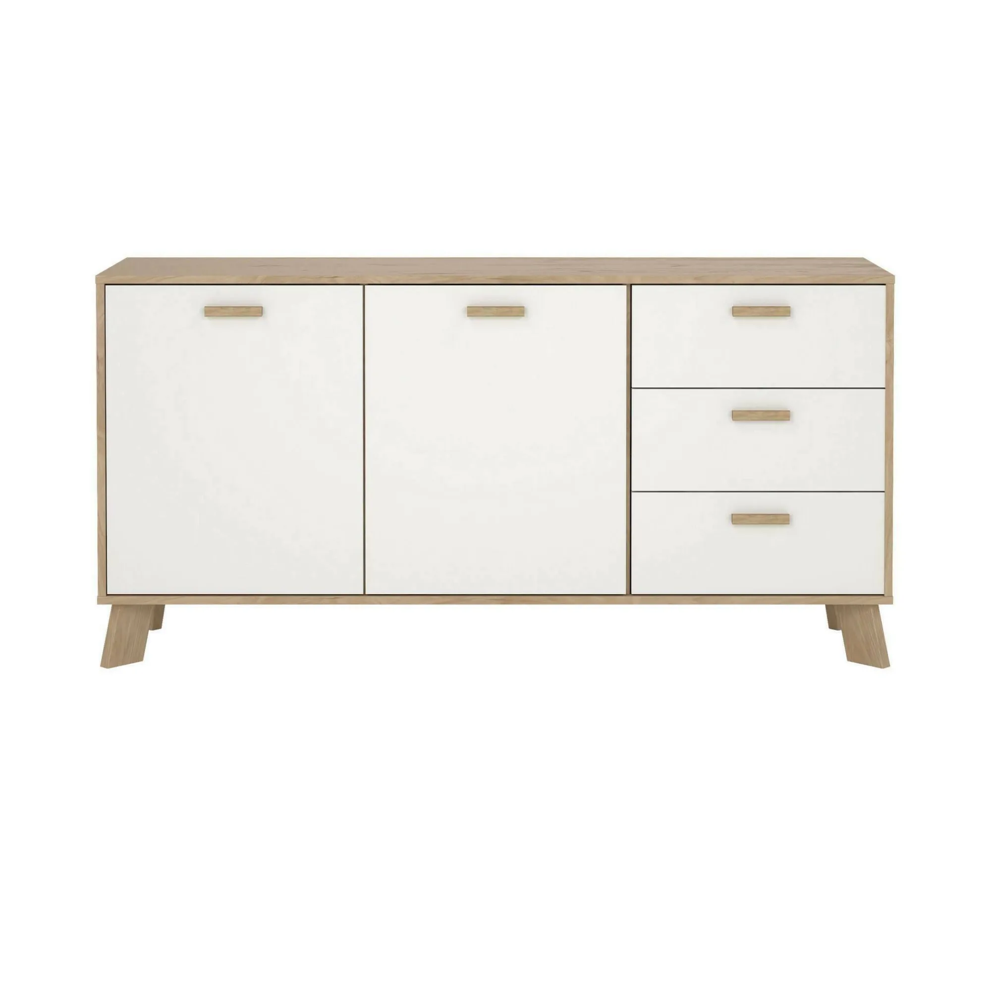 Credenza Pepito, 39x147 h73 cm, Rovere e Bianco<Dmora Outlet