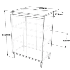 Credenza Phailin, 60x36 h86 cm, Marrone e Antracite<Dmora Cheap