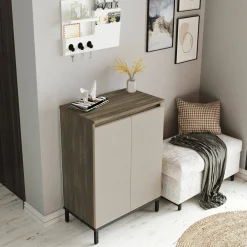 Credenza Phailin, 60x36 h86 cm, Marrone e Antracite<Dmora Cheap