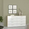 Credenza Phethai, 40x140 h82 cm, Quercia e Bianco<Dmora Sale