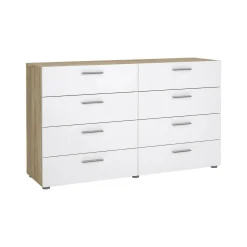 Credenza Phethai, 40x140 h82 cm, Quercia e Bianco<Dmora Sale