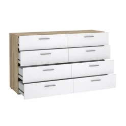 Credenza Phethai, 40x140 h82 cm, Quercia e Bianco<Dmora Sale