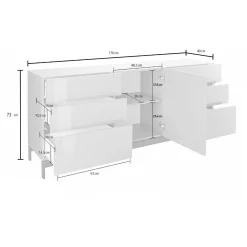 Credenza Pirite, cm 170x40h47,<Dmora Online