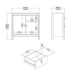 Credenza Romagna, 38x82 h80 cm,<Dmora Outlet